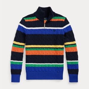 NWT Polo Ralph Lauren Cotton Quarter-Zip Sweater (Big Boy XL, fits like Women M)